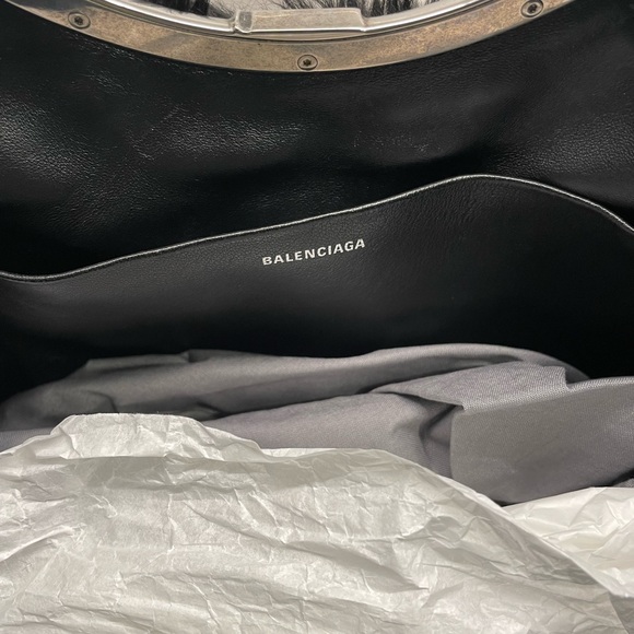 Balenciaga Black Faux Fur Mongolian Clutch - Picture 4 of 5